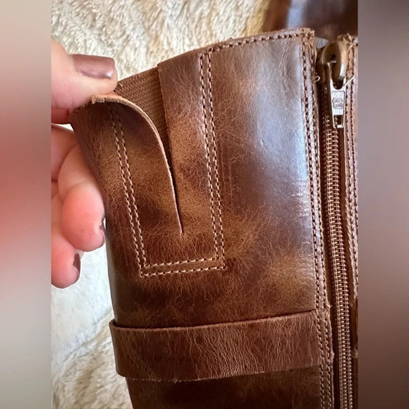 MATISSE Anthropologie 6.5 WIDE CALF Leather Militia Tall Riding Boot Distressed - Picture 13 of 16